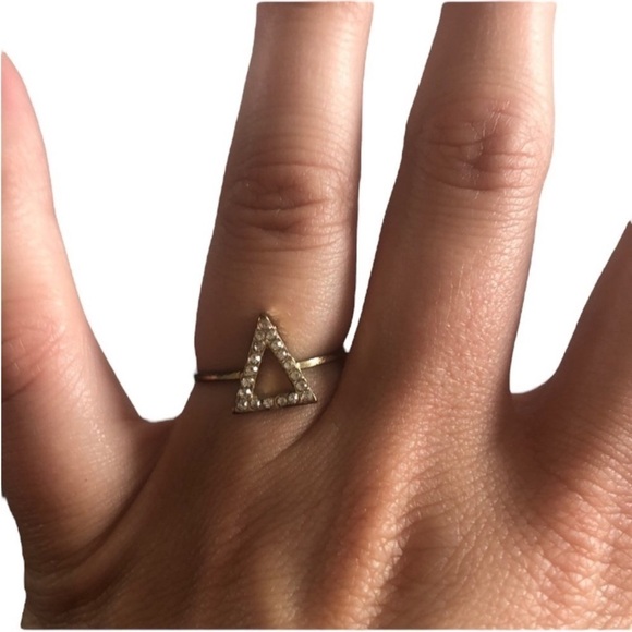 Urban Outfitters Gold Jeweled Triangle ring size 7. - Picture 1 of 4